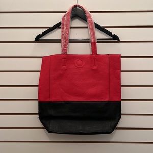Black and red tote bag